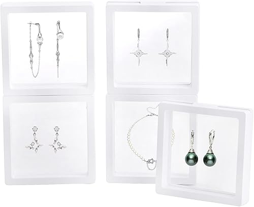 Miniatura 4 de Dicunoy 20 vitrinas de marco flotante 3D, caja de exhibición de monedas para monedas de desafío, rocas, medallones AA, joyas, conchas, fósiles,