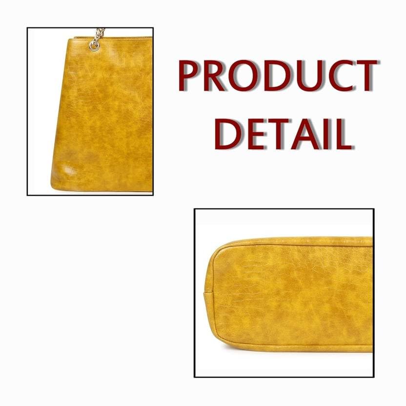Image of Women's Structured Handbag | Premium Croc-Texture Tote Bag with Chain Handle | Stylish Office & Daily Use Ladies Shoulder Bag