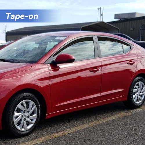 Image of Window Visors Rain Guards Shield for 2017-2020 Hyundai Elantra, Out-Channel Window Vent Wind Deflectors Visors Shades for 17-20 Elantra SE SEL Value ECO Limited Sport