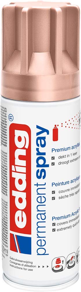Edding 5200 Permanent Spray 200 ml Rose Gold Matt Acrylic Paint Aerosol Spray