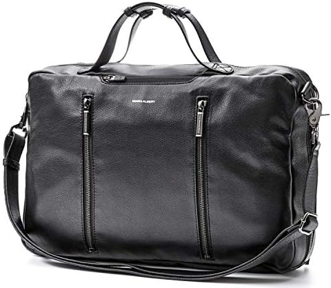Hook and Albert Leather 3-Way Carryall, Black (Black)