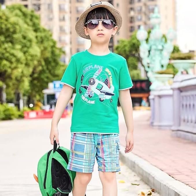 Boy Shorts Sets Dinosaur Animal Print Shirt Summer Outfits Set 2pcs Casual Clothes - Image 5