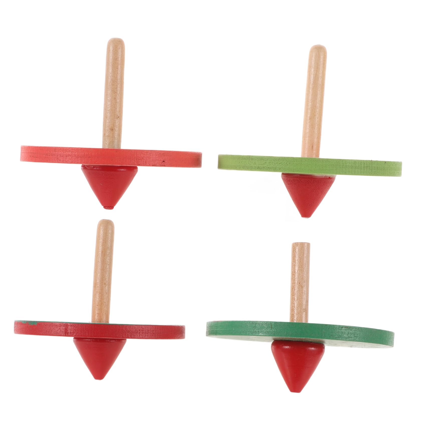 FELTECHELECTR 4 Pack Wooden Spinning Toys for Boys and Girls Wooden Tops Spinning Games Paint Hand-Eye Coordination Cognitive Development Fun Toys Random