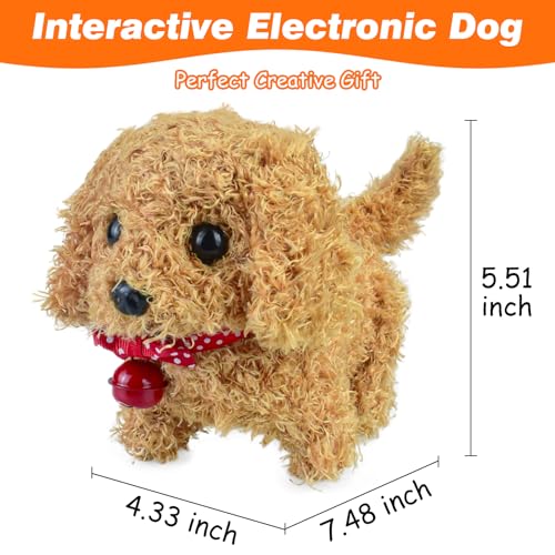 TLYYUKP Hund Spielzeug Kinder Toy Dog with Walking, Barking, Tail Brush, Spielzeug Hund Laufender HundSpielzeug für Kinder Hund mit Leine der SpielzeugHund der Läuft und Bellt Geschenk