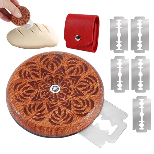 yakermur Coltello da panettiere con manico in legno - Scarificatore comodo per artigianato - per principianti in panetteria, cucina casa e laboratori di pasticceria artigianale