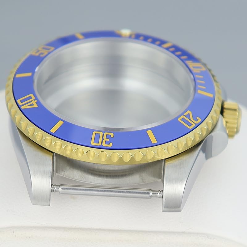 40mm Gold Diveing SUB Men's Steel Watch Case Sapphire Glass for NH35 NH34/36 8215 2824 Movement Watch Accessories