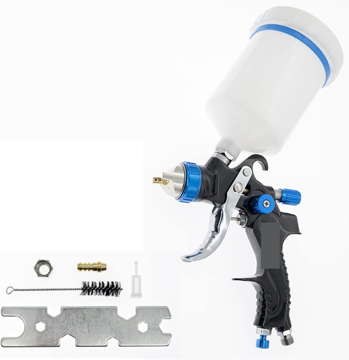 Handheld Airbrush Kit Paint Sprayer Professional Spay Gun Set 1.4/1.7/2.0mm Stainless Steel Nozzle Gravity Airbrush for Car Painting for Furniture, Fence, Car, Bicycle, Chair etc. (2.0mm Nozzle)