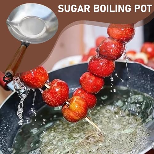 Pot de chocolat chaud en acier inoxydable durable et robuste avec manche bois isolant - 6