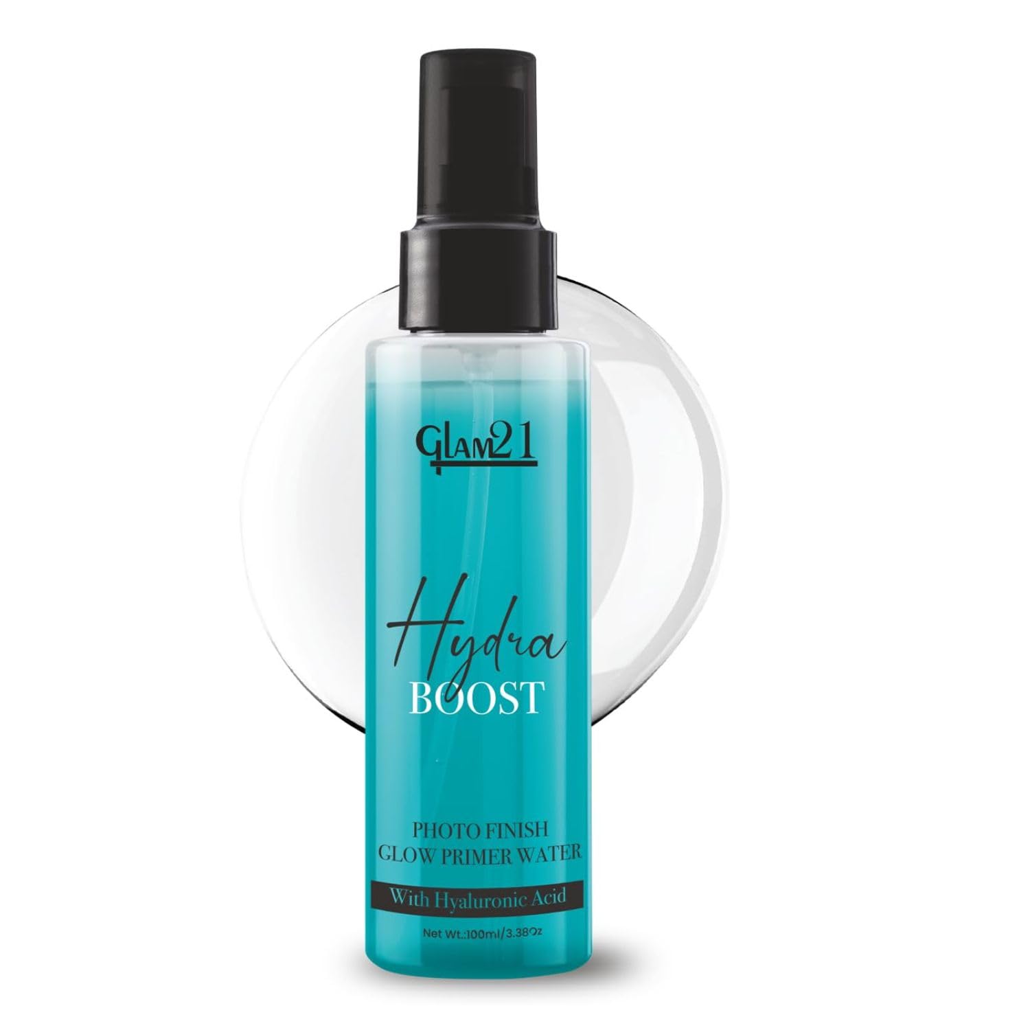 Glam21 Hydra Boost Photo Finish Glow Primer Water | Oil-Control & Lightweight Texture | Hydrating Mist with Hyaluronic Acid | Skin-Prep & Dewy Glow Setting Spray | 100ml