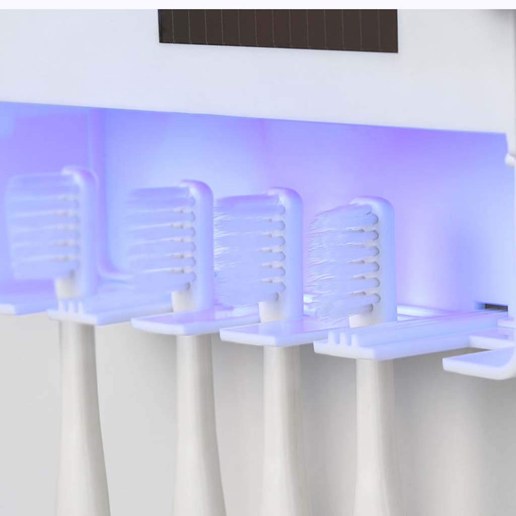 TJH Smart - Supporto per la disinfezione degli spazzolini da Denti, da Parete con Raggi UV, sterilizzatore per spazzolini da Denti elettrici, Installazione Senza perforazioni