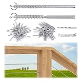 Muzata 80Pack 1/8' Swage Lag Screws Left & Right Cable Railing Hardware Kit Handed Thread for Wood Post T316 Stainless Steel Stair Deck WoodBudget System 40 Pairs CK17