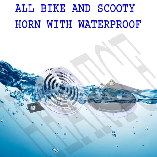 Image of Waterproof Car Horn Super Loud Train Horns, Car Dustproof Durable Air Electric Snail Horn, 12V Raging Sound Air Horns Universal for Car, Motorcycle, Truck, Bike Small Size Silver