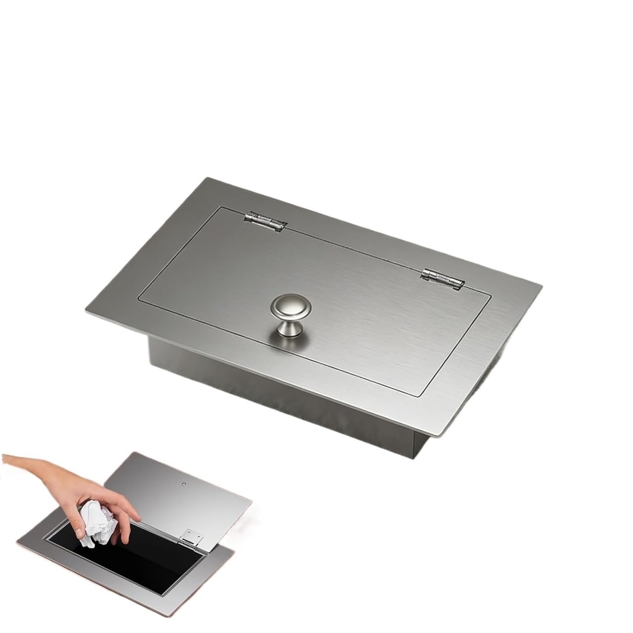 Trash Can Top Bins, Stainless Steel Countertop Trash Can Lid Cover Replacement Rectangular Multicolor(Onecolor)