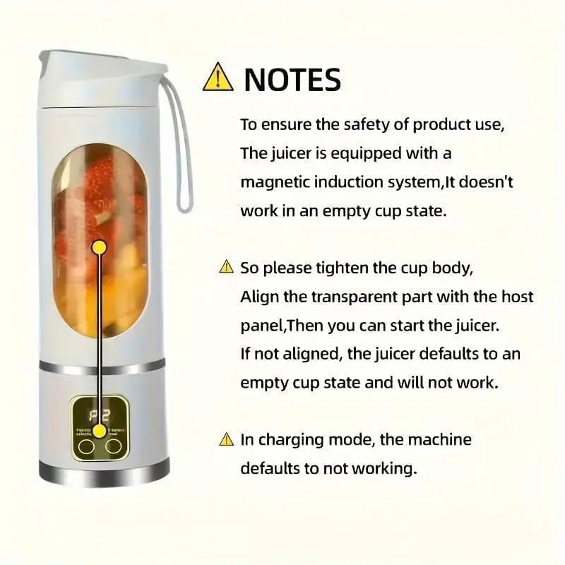 Image of Portable Juicer Mixer Blender for Juices, Smoothies, Cold Coffee, Rechargeable 10 Blades Bottle Juicer Smoothie Maker, Fruits Mixer Grinder for Home, Office, Gym, Travel, 450ML