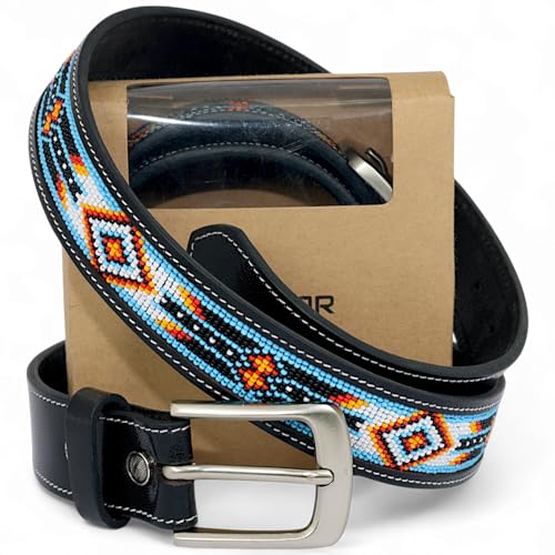 Handmade Beaded Gift Leather Belt For Men & Women, Cowboy Western Leather Belt.4