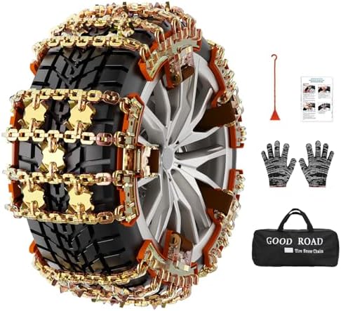 Cadenas de nieve para coches: 6 cadenas de hierro para neumáticos...