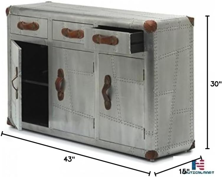 NauticalMart Aviator 3 Door Sideboard End Table