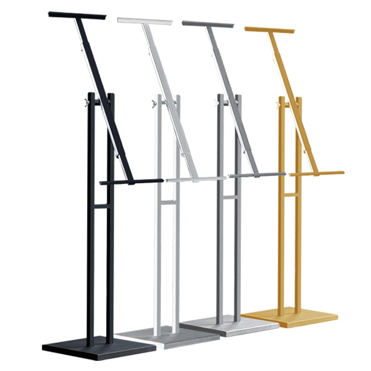 A4 Einstellbare Zeichen Halter Stand Vertikale Boden-Standständer doppelseitige Halterung,Weiß