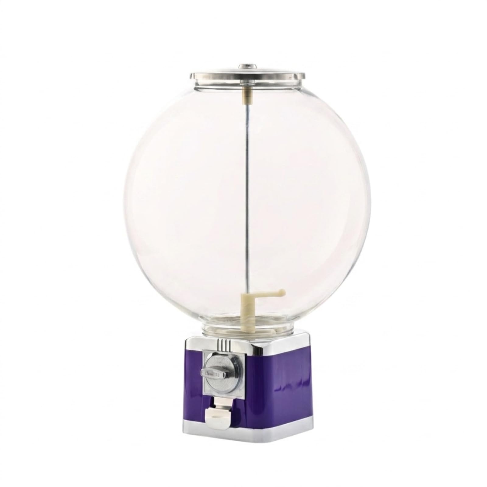 Macchina per Bambini Distributore Capsule Giocattolo Dispenser Caramelle Globo Trasparente Base Quadrata Senza Monete Manuale Capacità Elevata Adatta , Viola
