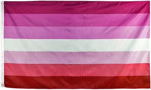 Miniatura 7 de FLAGLINK Bandera del orgullo lesbiano de 3 x 5 pies, pancarta de arcoíris LGBT, paquete de 2