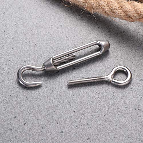 Wakauto 5 piezas Tensor de Ojo de Acero Inoxidable para Tensar Cables de Alambre miniatura 4