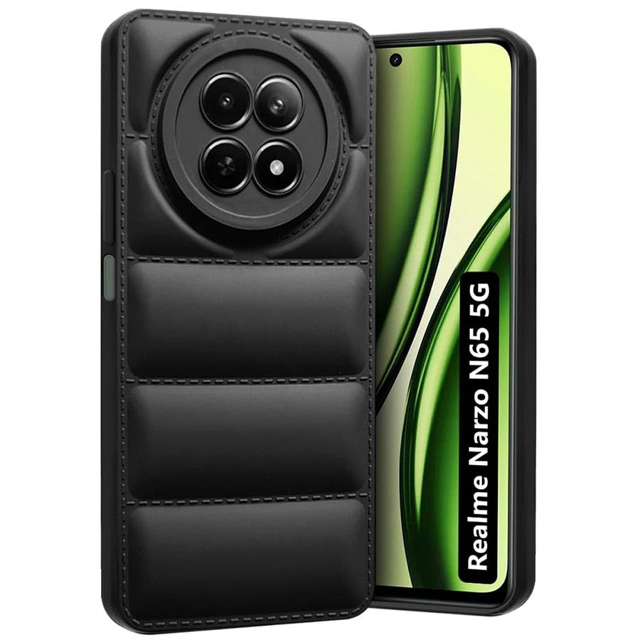 Fashionury Back Cover for Realme Narzo N65 5G | Matte Soft Case | Compatible for Realme Narzo N65 5G Back Cover | Liquid Silicon Puff Case for Realme Narzo N65 5G with Camera Protection | (Black) (B0D6G8C3RL) Amazon Price History, Amazon Price Tracker