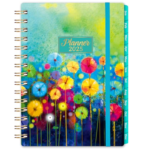 2025 Planner - 2025 Planner Weekly and Monthly, Calendar Monthly Organizer from Jan. 2025 to Dec. 2025, 6.4' × 8.5', Twin-Wire Binding, Elastic Closure