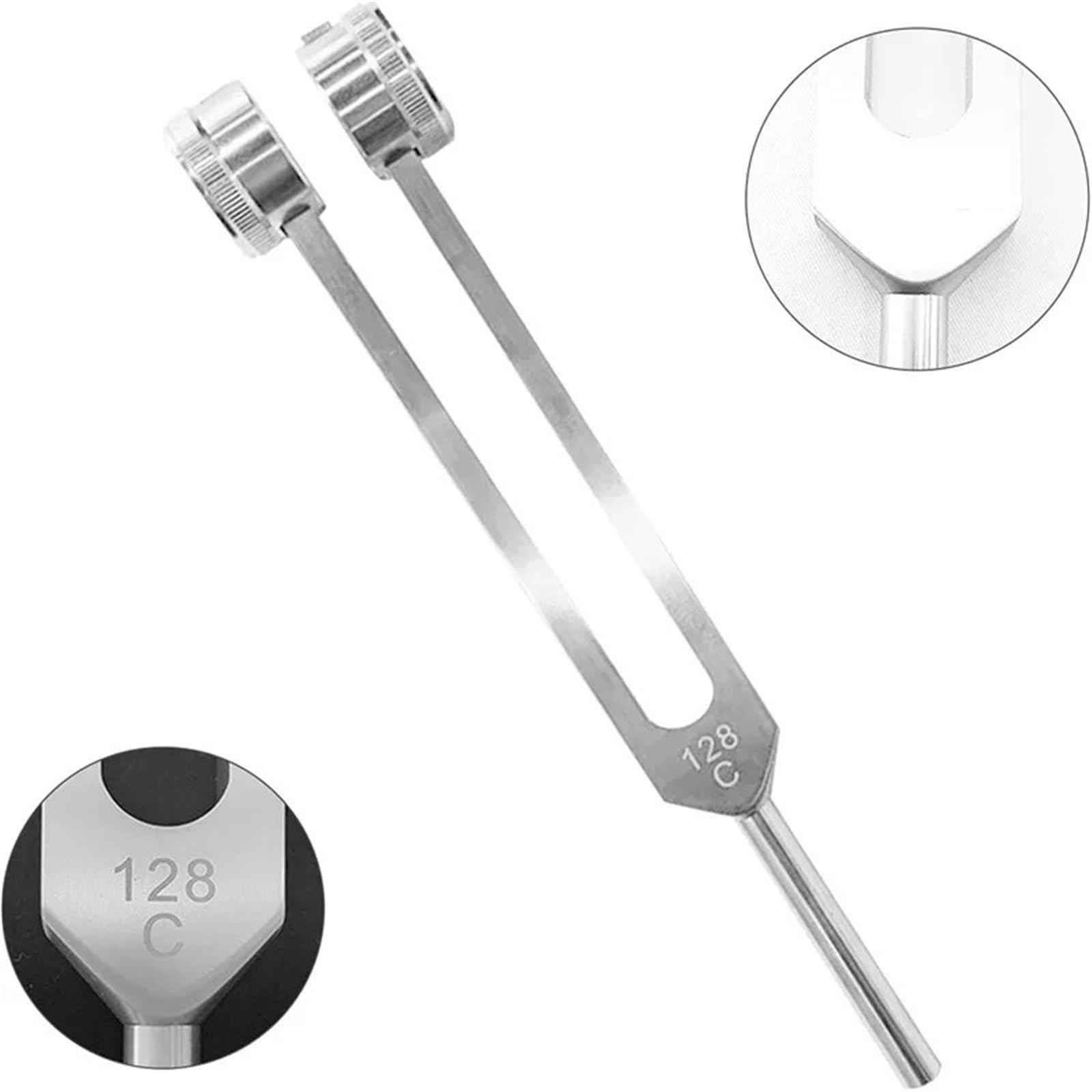 Diapasones Juego de diapasones 128 Hz, diapasón acero inoxidable ponderado for aliviar el estrés y sonido