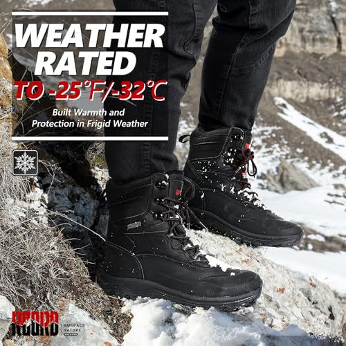 R CORD Snow Boots for Men Waterproof Insulated Mens Snow Boots Winter Boots for Men Winter Hiking Shoes High Traction Men's Military Tactical Boots2
