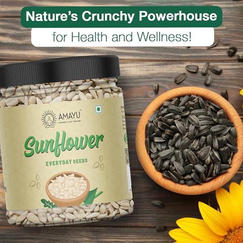 Image of AMAYU Healthy Raw Seeds Combo Pack | Pumpkin Seeds, Flax Seeds, Sunflower Seeds (200 gm x 3) Immunity Booster | Healthy Snacks | Diet Food | Seeds for Eating (Pack of 3)