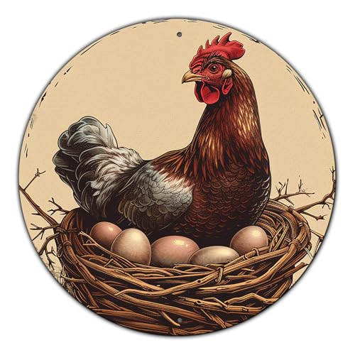 macago Cartel de metal vintage para gallinero, decoración de pared, cocina, granja, decoración de pollo al aire libre, para amantes de los pollos, decoración de casa de pollo, 8 pulgadas