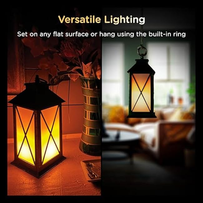 Enbrighten Basics Flameless Candle LED Lantern, Battery Operated, Warm Color, with Timer, Great for Indoor d¨¦cor, Bedroom, Kitchen, Living Room 76653