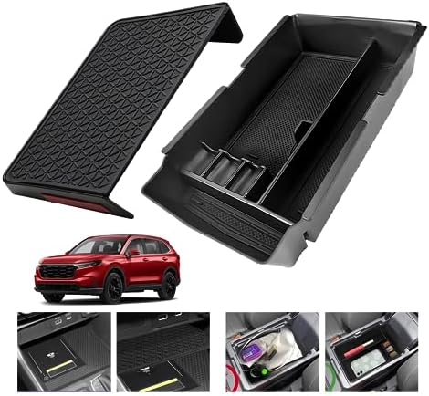 Center Console Organizer Tray For 2023-2025 Honda CR-V & CR-V Hybrid - 2-Piece ABS Storage Box For Armrest Compartment - View #6