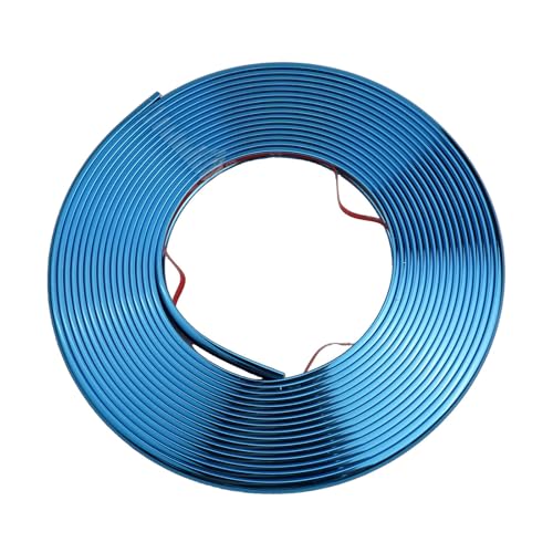 NiuLumea Patinete eléctrico con tira anticolisión chapada de 8 m, PVC + protector de parachoques cromado, 9 mm de ancho, plateado/azul/amarillo/morado