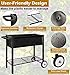 Koutemie Outdoor Raised Planter Bed Box with Legs for Gardening, Elevated DIY Garden Cart on Wheels for Vegetables Flower Tomato Herb Plant, Black