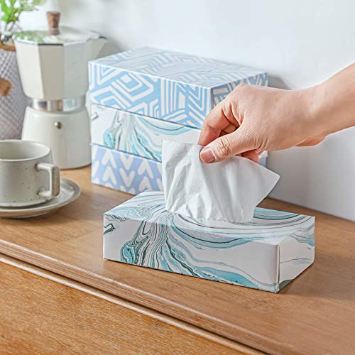 TaoBary 16-Pack Soft Blue Patterned Facial Tissues #TOP30
