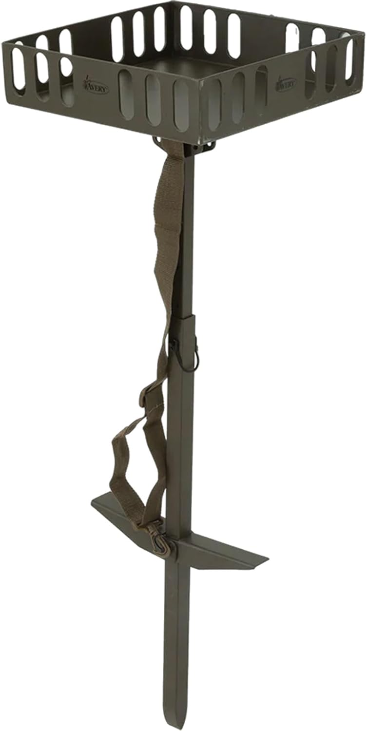 Avery Marsh 12" x 12" Flat Top Table (90065) with Shoulder Strap - Waterfowl Hunting Durable Lightweight Aluminum Multi-Purpose Adjustable Height 39" to 47"