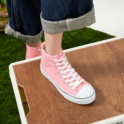 Image of ZGR Womens High Top Canvas Sneakers,Lace-up Canvas Shoes,Casual Tennis Walking Shoes