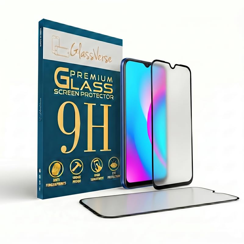 Image of GlassVerse Matte Tempered Glass for Realme C15 | Anti Glare, Smooth Touch Screen Protector, 9H Hardness, Edge to Edge, Case Friendly, Hassle-less Installation Kit Included. (Pack of 2)