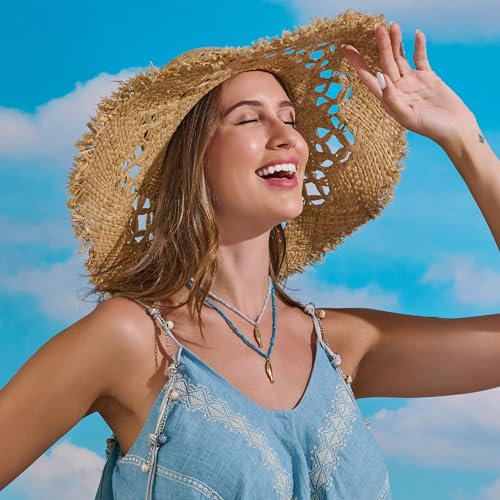 Boho Fish Necklace for Women - Blue Crystal Chain Sardine Pendant Necklaces, Bohemian Beach Jewelry | Waterproof Summer Jewelry for Swimwear & Vacation2