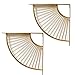 Support D'étagère en Fer 2 PCS Triangle en Forme D'éventail Doré Support en Métal Flottant Équerres Murales Angle de 90 Degrés Support D'angle de Rayonnage Suspendus pour Décoration(25cm)