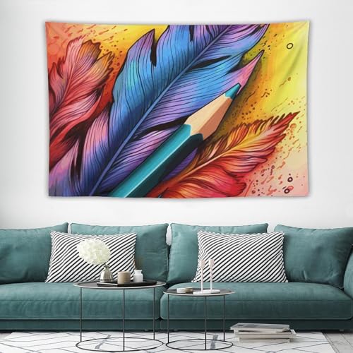 Tapisserie murale plumes vintage WSOIHFEC grande couverture déco pour chambre