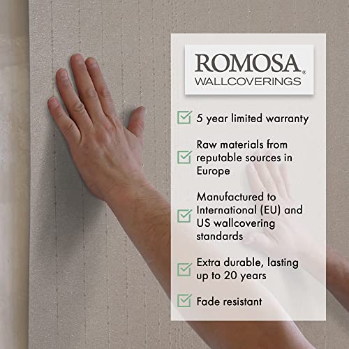 Premium Paper Backed Vinyl Wall Covering - Modern Decor Wallpaper Roll By Romosa - Textured Wallpaper, Unpasted, Heavyweight, Removable Wallpaper - Gleam, Beige - Double Roll #TOP4