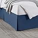 Nestl Bedding Pleated Bed Skirt - Luxury Microfiber Dust Ruffle, 14” Tailored Drop, Queen, Navy