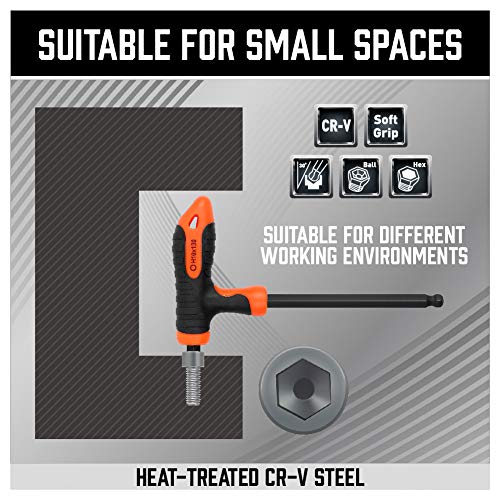 Horusdy 8-Piece T-Handle Allen Wrench Set, Metric Long Arm Ball End Hex Key Wrench Set, (2-10) Mm #TOP5