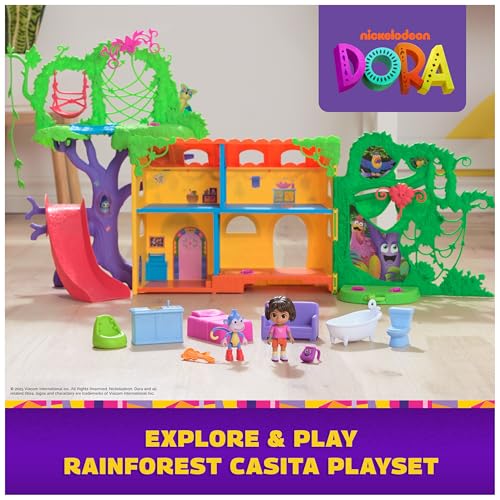 Dora, Explore & Play Rainforest Casita Playset, Dora & Boots Figures, Dollhouse Furniture, Bilingual Phrases, Kids Toys for Girls & Boys Ages 3 and Up - image 2