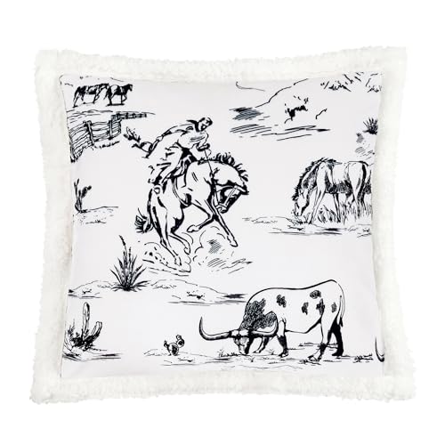 Image of Paseo Road Indigo Hill by HiEnd Accents Ranch Life 18x18 Throw Pillow