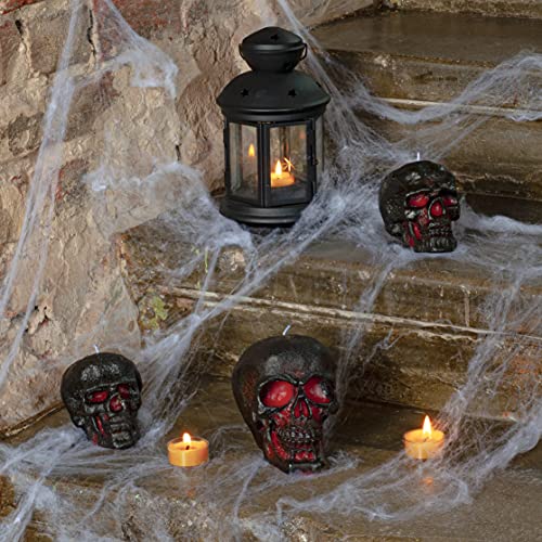 Candwax 6X4.3 Inch Black Red Skull Candle - Ideal As Spell Candles And Halloween Candles - Themed Candles For Spooky Halloween Decorations - Red Inside, Big Size #TOP6