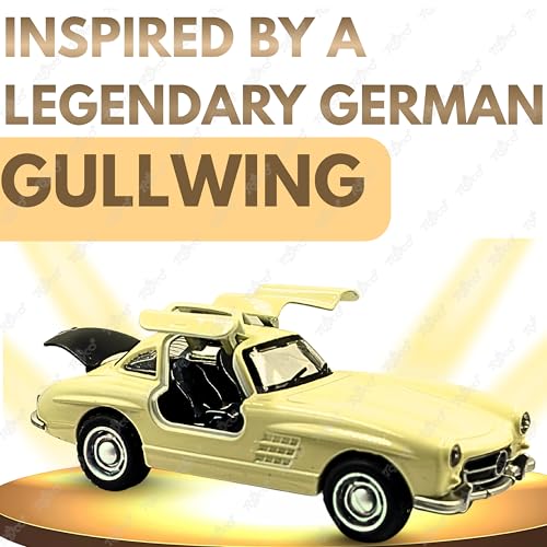 Image of toyco Alloy Metal SUV Toy Car for Kids | Pull Back Unbreakable Small Toy Cars | Openable Doors, Smooth & Shiny Edges |1:36 Scale | Gift Toys for Boys and Girls Age 3+ | (Mercedes Gulwing White)