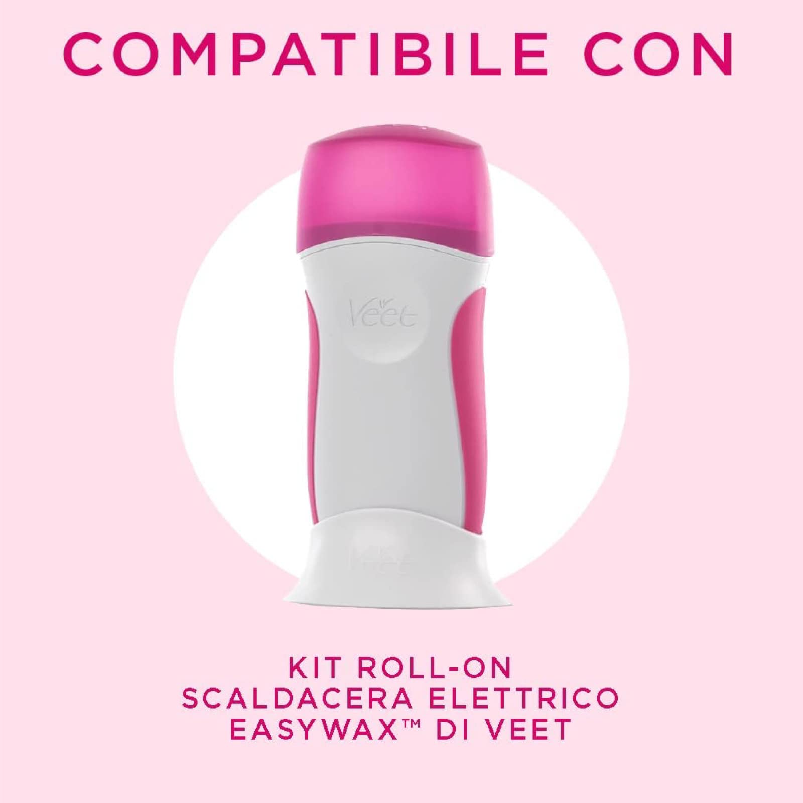 2x Veet EasyWax Roll-On Gambe e Corpo per Pelli Sensibili con Olio di Mandorle Idratante Ricarica per Scaldacera Elettrico Easy Wax - 2 Ricariche da 50ml